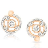 Faberge Rococo 18ct Rose Gold 0.46ct Diamond Pave Stud Earrings