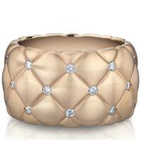Faberge Treillage Diamond Rose Gold Matt Wide Ring
