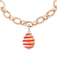 faberge imperial spiral 18ct rose gold 004ct diamond red enamel egg ch ...