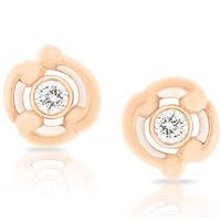 faberge rococo rose gold 030ct diamond white enamel earrings