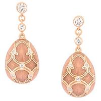 Faberge Palais Tsarskoye Selo 18ct Rose Gold 0.45ct Diamond Enamel Earrings