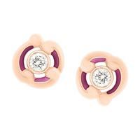 faberge 18ct rose gold 010ct diamond purple enamel rococo stud earring ...