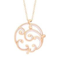 Faberge Rococo 18ct Rose Gold Pink Enamel Large Pendant