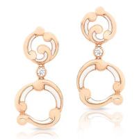 faberge 18ct rose gold 010ct diamond white enamel rococo drop earrings