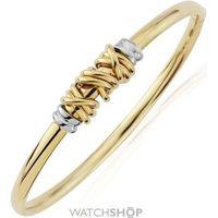 fancy two tone gold bangle