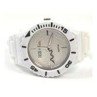 Falchi round face white plastic watch