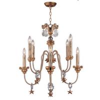 FB/MIGNON8 8 Light Gold/Silver Chandelier with Crystals