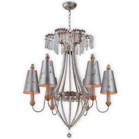 FB/MAIDEN VOY6 6 Light Silver Gold and Crystal Chandelier