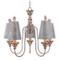 FB/REMI5 5 Light Silver and Gold Chandelier