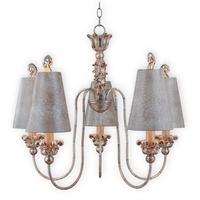 fbremi5 5 light silver and gold chandelier