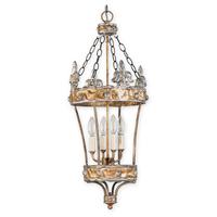 FB/CROWN/P 4 Light Gold and Silver Ceiling Lantern