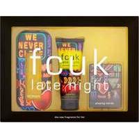 fcuk late night her gift set 100ml edt 100ml body lotion playing cards
