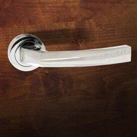 FCR268PC Crystal Forme Designer Lever on Contempo Round Rose - Polished Chrome