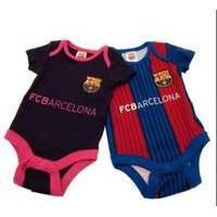 F.C. Barcelona 2 Pack Bodysuit 3/6 mths VS Official Merchandise