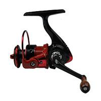 FDDL Mini Metal Fishing Spinning Reel 121 Ball Bearing Gear Rate 4.81 Interchangeable Handle Black Red