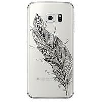 feathers pattern soft ultra thin tpu back cover for samsung galaxys7 e ...