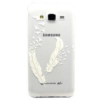 Feather Pattern TPU Relief Back Cover Case for Galaxy J5