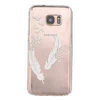 Feather Pattern TPU Relief Back Cover Case for Galaxy S7 /Galaxy S7 edge