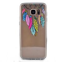 Feather Embossed Acrylic Back High Transparent TPU Combo Phone Case for Samsung Galaxy S5 S6 S7 S6 edge S7 edge