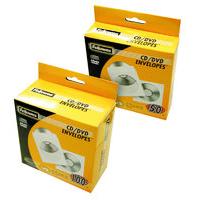 Fellowes White CD Paper Envelope - 100 Pack