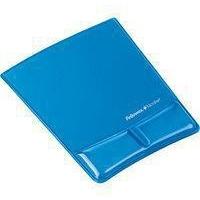 fellowes crystal mouse padwrist support blue 9182201