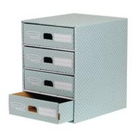Fellowes Bankers Box 4 Drawer Unit Green and White Pk1