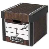 fellowes r kive premium presto tall storage box woodgrain 10 pack