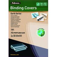 fellowes earth binding cover clear 100 pack