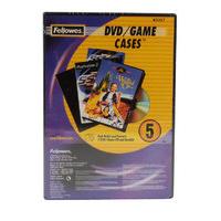 Fellowes Plastic DVD Replacement Case - 5 Pack