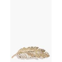 Feather Hair Slide - gold