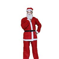 Festival/Holiday Halloween Costumes Red Solid Top / Pants / Belt / Hats / More Accessories Christmas Male