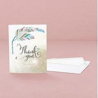 Feather Whimsy Thank You Card With Fold