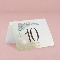 feather whimsy folded table numbers