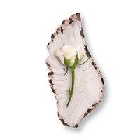 Feather Wing Iron Favour Dish in Distressed White - White