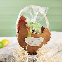 Felt Hen Basket with Chocolate Eggs