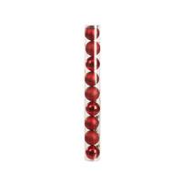 Festive 9 X 6cm Shiny/matt/glitter Balls In Tube - Red