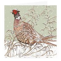 festive pheasant christmas card