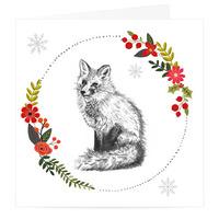 festive fox christmas card