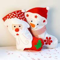 Felt Santa and Snowman Stocking