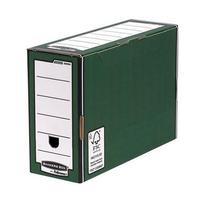 Fellowes Bankers Box Premium (A4/Foolscap) Transfer File with Flip Top Lid Green/White (1 x Pack of 10 Transfer Files)