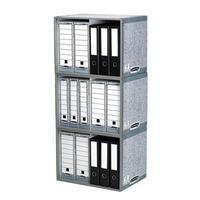 Fellowes Bankers Box System (A4/Foolscap) Stax File Store Stackable (Grey/White) - 1 x Pack of 5 File Stores Ref 01850