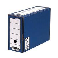 Fellowes Bankers Box Premium (A4/Foolscap) Transfer File with Flip Top Lid Blue/White (1 x Pack of 10 Transfer Files)