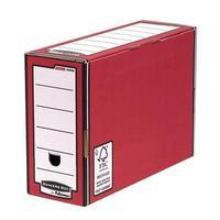 Fellowes Bankers Box Premium (A4/Foolscap) Transfer File with Flip Top Lid Red/White (1 x Pack of 10 Transfer Files)