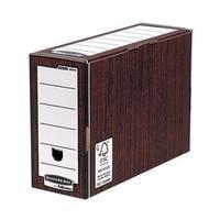Fellowes Bankers Box Premium (A4/Foolscap) Transfer File with Flip Top Lid Woodgrain (1 x Pack of 10 Transfer Files)