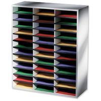 Fellowes (A4) Literature Sorter Melamine-Laminated Shell with 36 Compartments Dove Grey (Single)