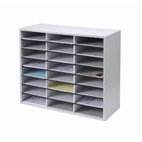 Fellowes (A4) Literature Sorter Melamine-Laminated Shell with 24 Compartments (Dove Grey)