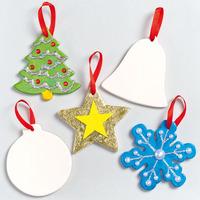 Festive Ceramic Decorations (Pack of 15)