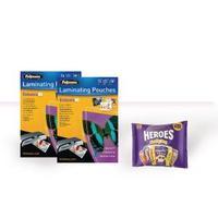 Fellowes A4 80 Micron Laminating Pouches with FOC Chocolate BB810498