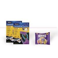 Fellowes A4 Matt Laminating Pouch 160 Micron with FOC Chocolate