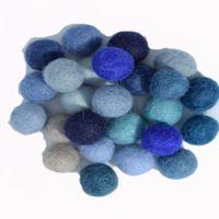 FELT SHAPES 1.5CM BALLS ASSD 25PCS BLUES 374486